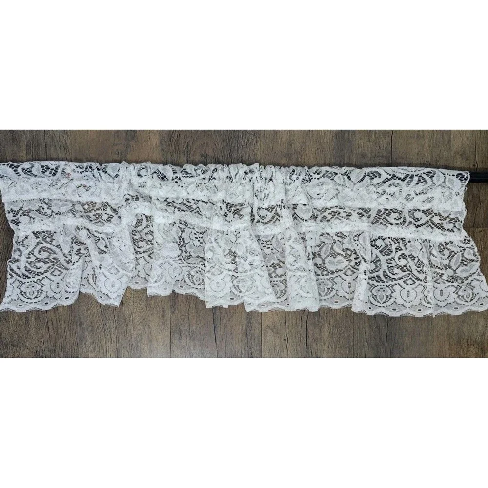 Vintage LACE VALANCE 15x54 White Cottagecore Country Decor